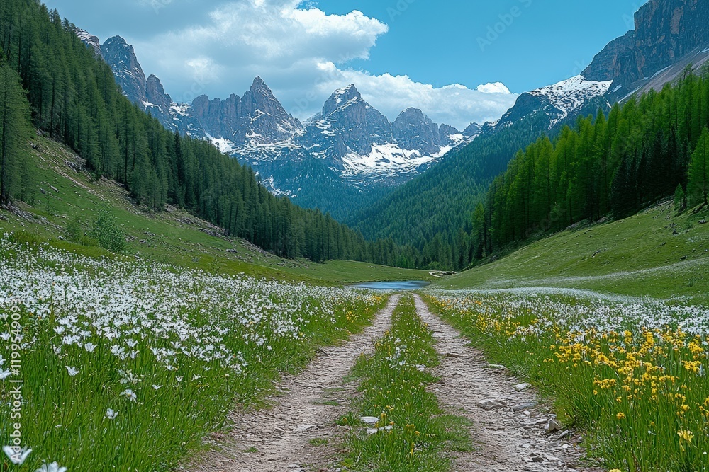 Fototapeta premium Haukland - Uttakleiv, Lofoten. Beautiful simple AI generated image