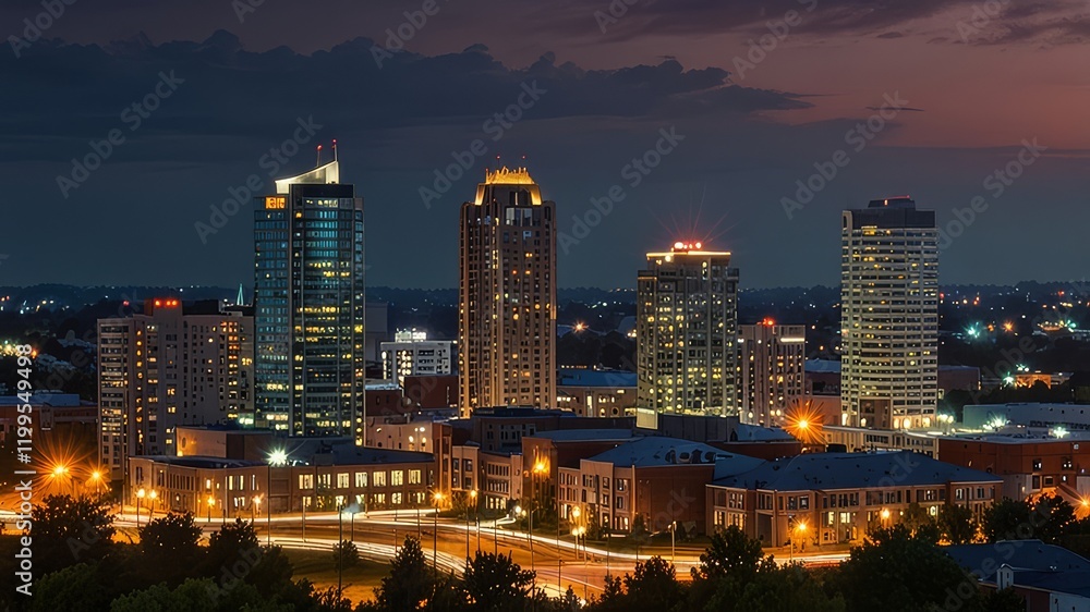Obraz premium Kitchener, Ontario, Canada Downtown City Skyline