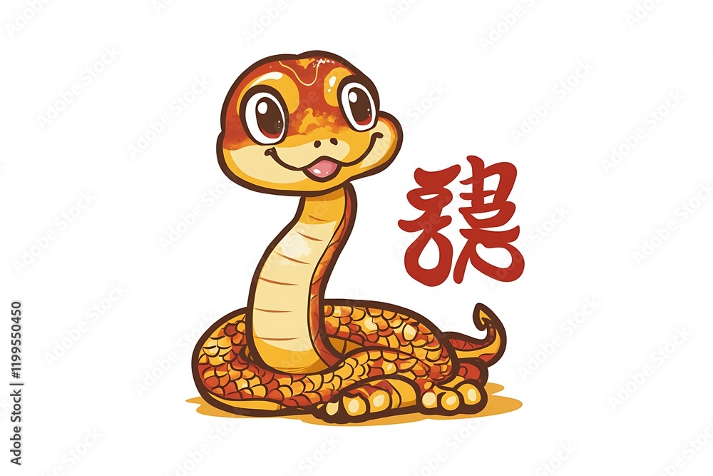 Fototapeta premium Chinese New Year Mascot Representing the Year of the Snake.