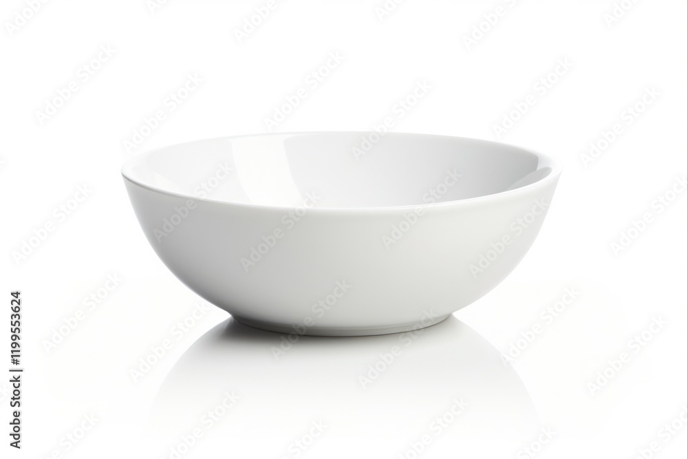 Top View of Clean White Empty Bowl Isolated on White Background Top View of Clean White Empty Bowl Isolated on White Background