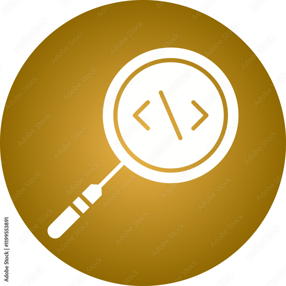 Search Code icon single vector illustration Search Code icon single vector illustration