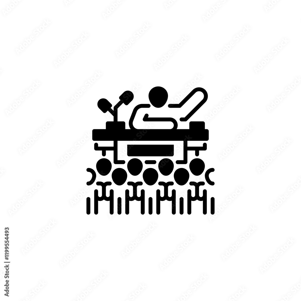 Public Speaking line icon. Universal creative premium symbol. Vector sign icon logo template. Vector illustration Public Speaking line icon. Universal creative premium symbol. Vector sign icon logo template. Vector illustration