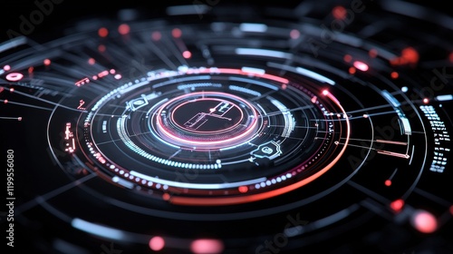 Wallpaper Mural Futuristic HUD Interface: Neon Tech Background Torontodigital.ca