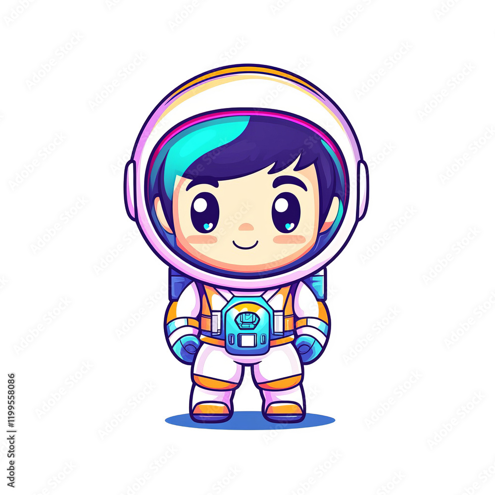 Adventurous astronaut character outer space illustration digital art playful fantasy concept