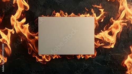 Dynamic fire background with blank canvas for creative art studio setting digital content fiery environment artistic viewpoint inspiring design concepts photo