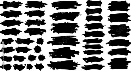 Wallpaper Mural collection of Dry paint stains brush stroke backgrounds set. Dirty artistic vector design elements, boxes, frames for text, labels, logo. Hipster stickers, paintbrush grunge stamp label backgrounds Torontodigital.ca