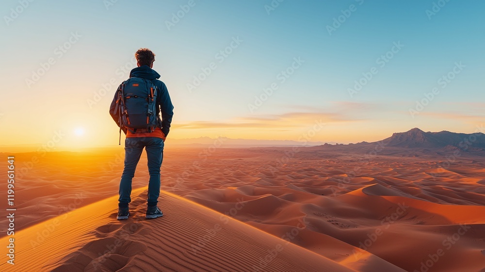 Exploring the serene desert landscape at sunrise nature awe-inspiring views Exploring the serene desert landscape at sunrise nature awe-inspiring views