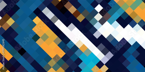 Dispersed background. Disintegration pixel effect illustration. Vector rectangle elements. Disappear transform rectangle texture. Dissolved filled square. Vector graphic.