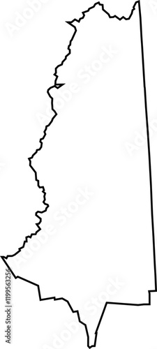 Coos County New Hampshire Outline Map – Blank Vector Contour, USA