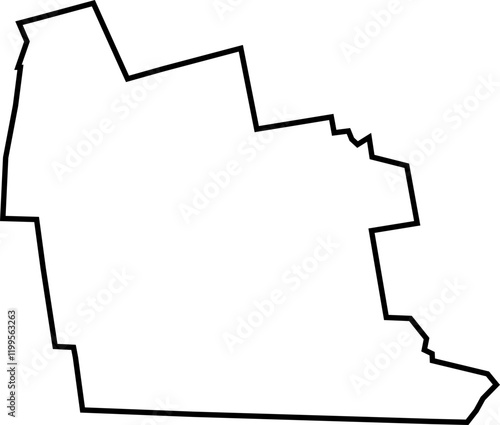 Hillsborough County New Hampshire Outline Map – Blank Vector Contour, USA