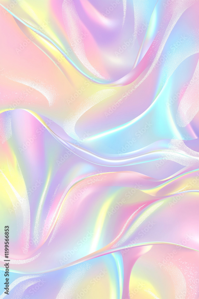 Colorful, flowing piece of fabric with a rainbow pattern Colorful, flowing piece of fabric with a rainbow pattern