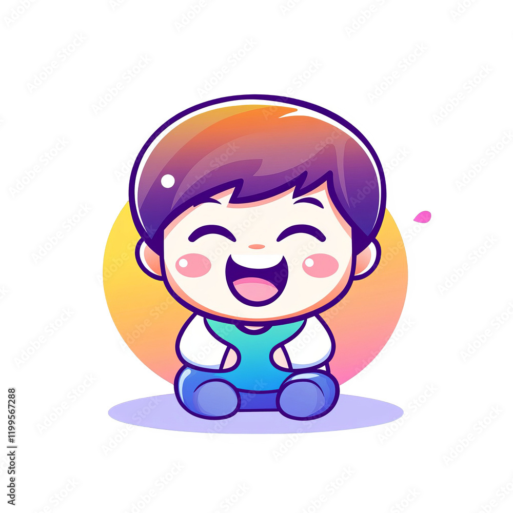 Joyful child playing in a bright environment digital illustration cheerful concept Joyful child playing in a bright environment digital illustration cheerful concept