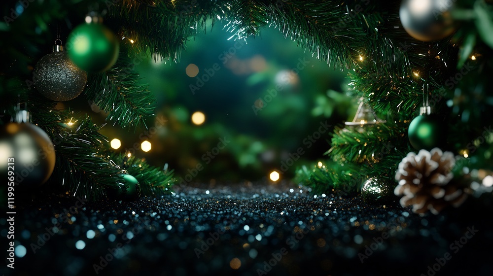 Enchanted Christmas Eve: A Festive Scene of Sparkling Ornaments and Twinkling Lights Enchanted Christmas Eve: A Festive Scene of Sparkling Ornaments and Twinkling Lights