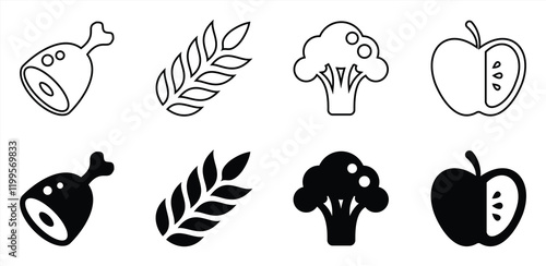  Food and Nutrition Icons for Healthy Living