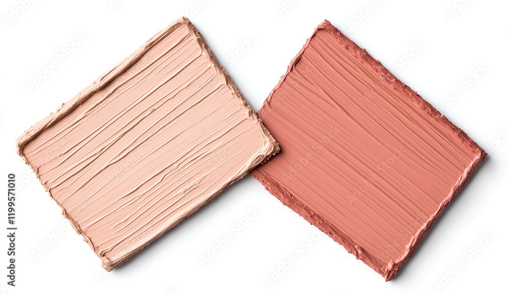 Smooth Texture of Blush and Beige Paint Swatches on White Background Displaying Artistic Inspiration for Makeup and Home Decor Projects Smooth Texture of Blush and Beige Paint Swatches on White Background Displaying Artistic Inspiration for Makeup and Home Decor Projects