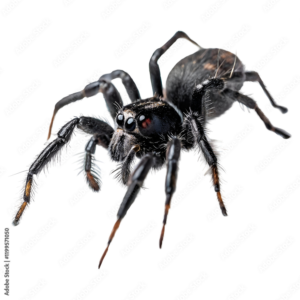 Fototapeta premium Black Spider in isolate white background