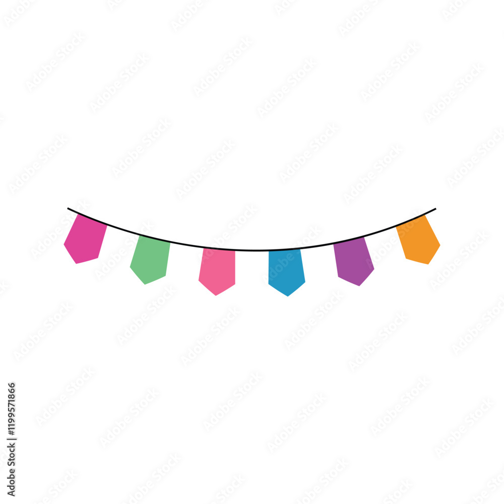 Obraz premium Decorative Happy Bunting Flags Clipart for Party Projects