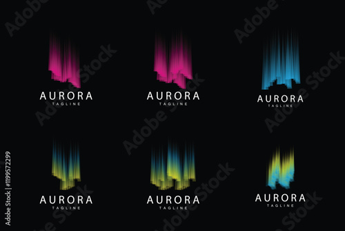 Aurora Logo Sky Nature Landscape Design Symbol Illustration Template