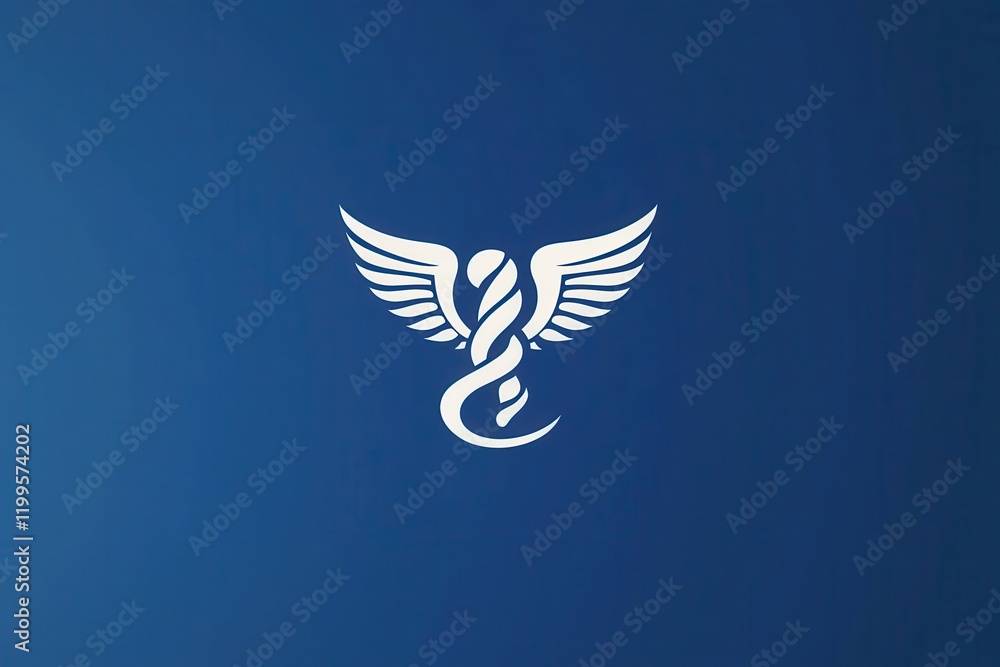 Fototapeta premium Modern Medical Clinic Logo Concept Featuring a Winged Medical Symbol Representing Health, Care, and Professionalism in a Vector Style for Branding Purposes