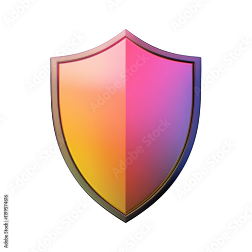 Gradient Shield: A vibrant, colorful shield with a gradient of pink and yellow, symbolizing protection and security, rendered in a glossy 3D style. Free Download Gradient Shield: A vibrant, colorful shield with a gradient of pink and yellow, symbolizing protection and security, rendered in a glossy 3D style. - GFXLoad