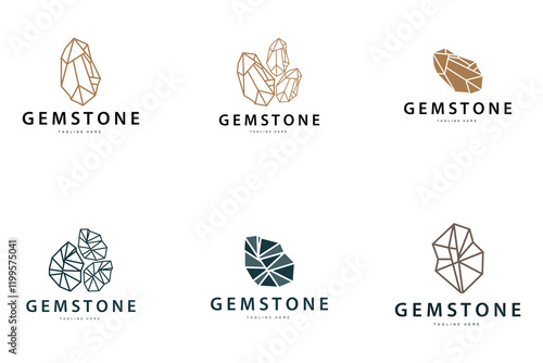 Gemstone Logo Stone Jewelry Vector Template Premium
