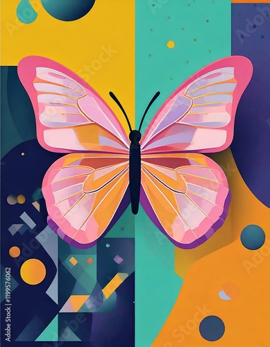 A colourful, butterfly themed background.