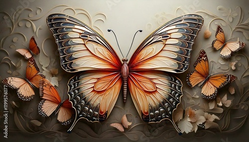 A butterfly themed background. photo