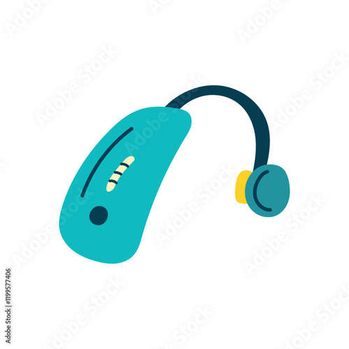 Hearing aid. Vector illustration of a device for people with hearing problems