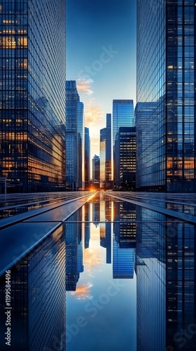 Tall skyscrapers dominate the skyline of the city’s business hub.