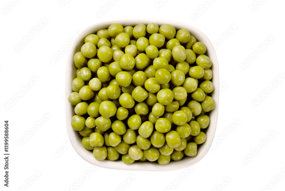 Marinated green peas in bowl isolated on white background. Marinated green peas in bowl isolated on white background.
