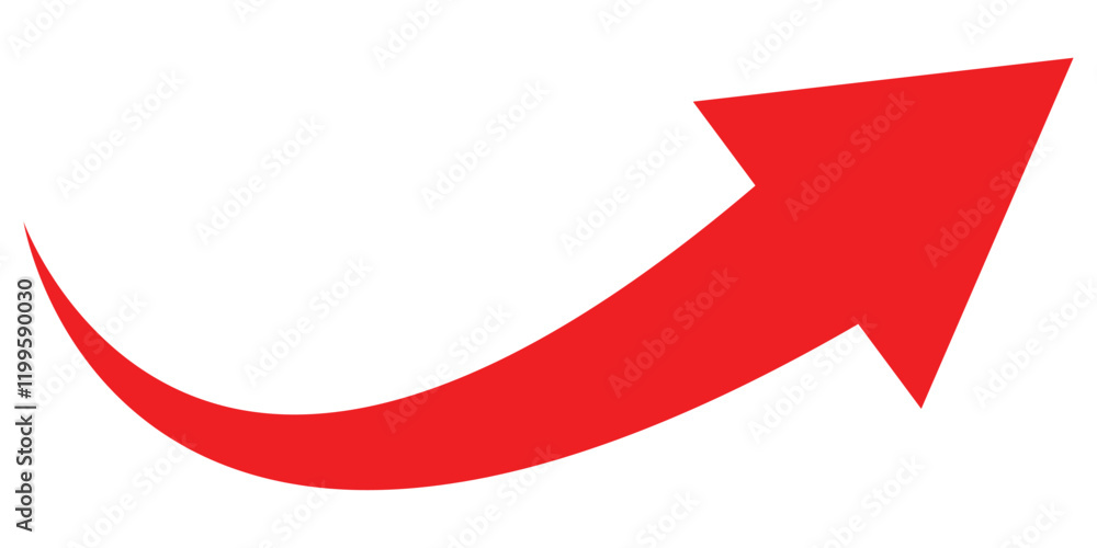 Red curved arrow icon Red curved arrow icon