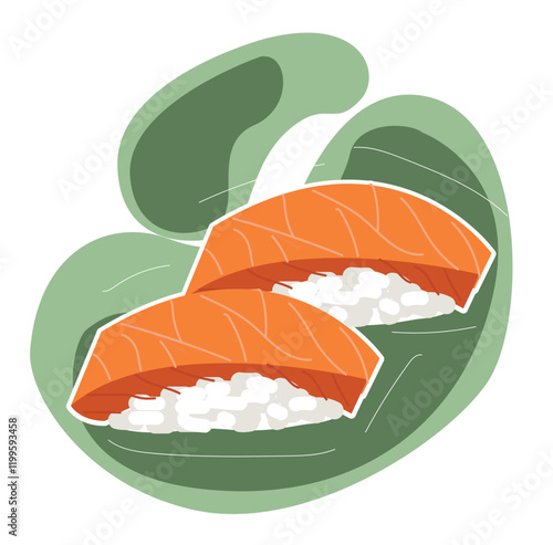 Sushi Food.Sea Japan Pattern. Rolls, Asian food, sea, fish, salmon. sushi salmon