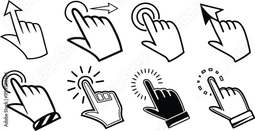 Collection of Vector Touchscreen and Mouse Cursor Interactions