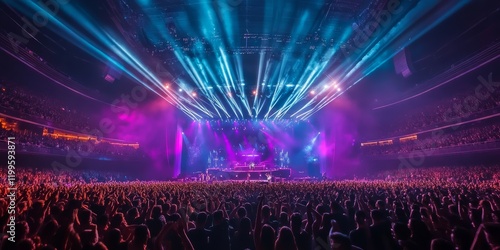 Electrifying atmosphere at a live rock concert festival.