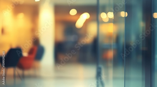 Wallpaper Mural The artistic interplay of light and blur in a modern office setting. Torontodigital.ca