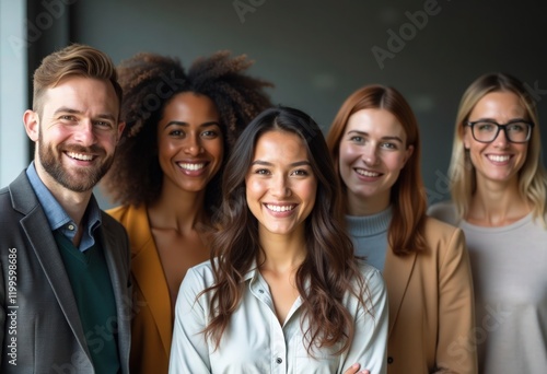 Obraz na płótnie Portrait of diverse multiethnic team in the office w salonie