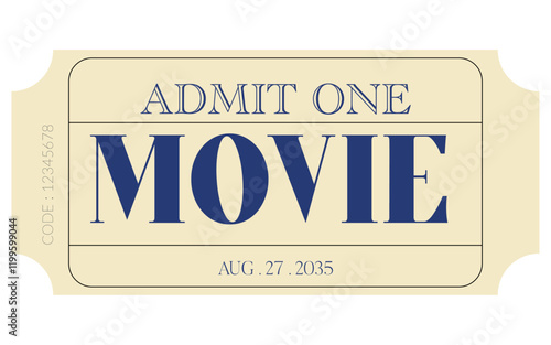 Movie Ticket, admit one ticket