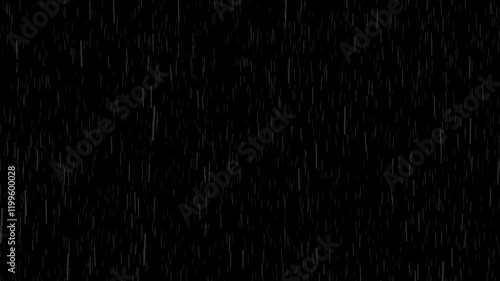 Realistic Rain Falling animated loop with Black background raining backdrop 4k overlay