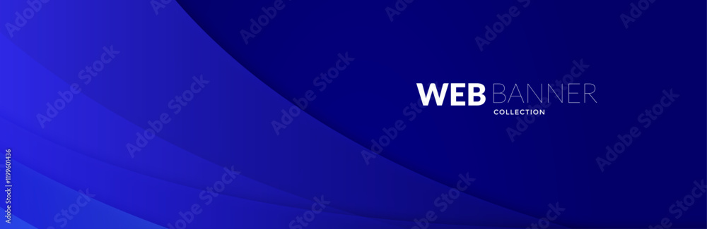 Obraz premium Abstract blue background with circles, Web banner