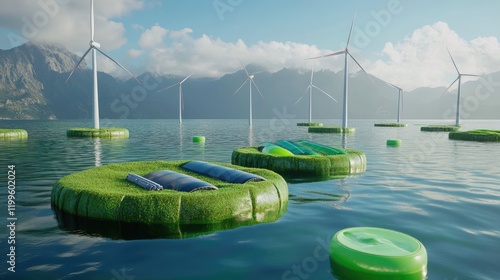 Offshore Wind Farm With Green Energy Storage photo