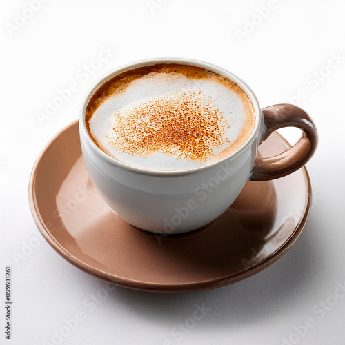 Tazzadi cappuccino su sfondo bianco photo