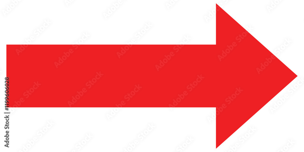 Straight long arrow icon. Pointing right vector arrow icon. Red Long arrow vector icon. Red horizontal arrow. Vector illustration. Straight long arrow icon. Pointing right vector arrow icon. Red Long arrow vector icon. Red horizontal arrow. Vector illustration.