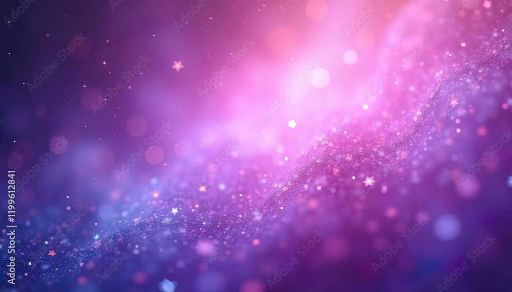 Sparkling Purple Galaxy With Floating Stars Sparkling Purple Galaxy With Floating Stars