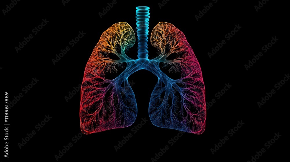 Illustration of lungs in a lit style. with a dark background. Illustration of lungs in a lit style. with a dark background.