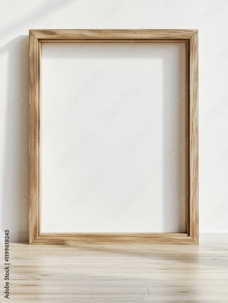 Mockup of a single empty framed picture in room Mockup of a single empty framed picture in room