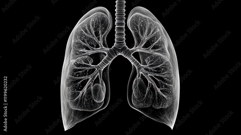 Illustration of lungs in a lit style. with a dark background. Illustration of lungs in a lit style. with a dark background.