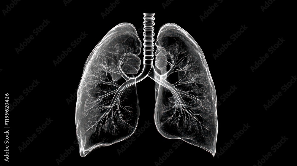 Illustration of lungs in a lit style. with a dark background. Illustration of lungs in a lit style. with a dark background.