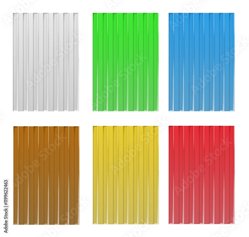 Galvanized iron for fences, walls, roofs. House remodel corrugated metal roof siding, profiled sheeting. Vector
