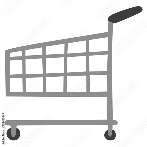 Shopping cart trolley version 3. Flat vector. Black Friday shopping sale.Colored HD illustration SVG format vector graphic, editable 5 colors