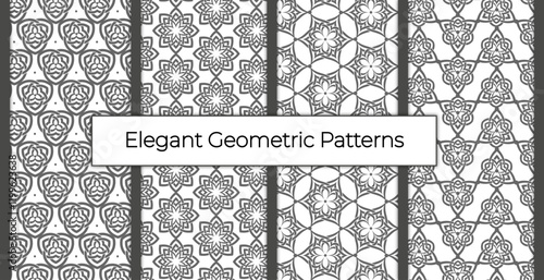 Elegant black and white geometric patterns for modern designs.